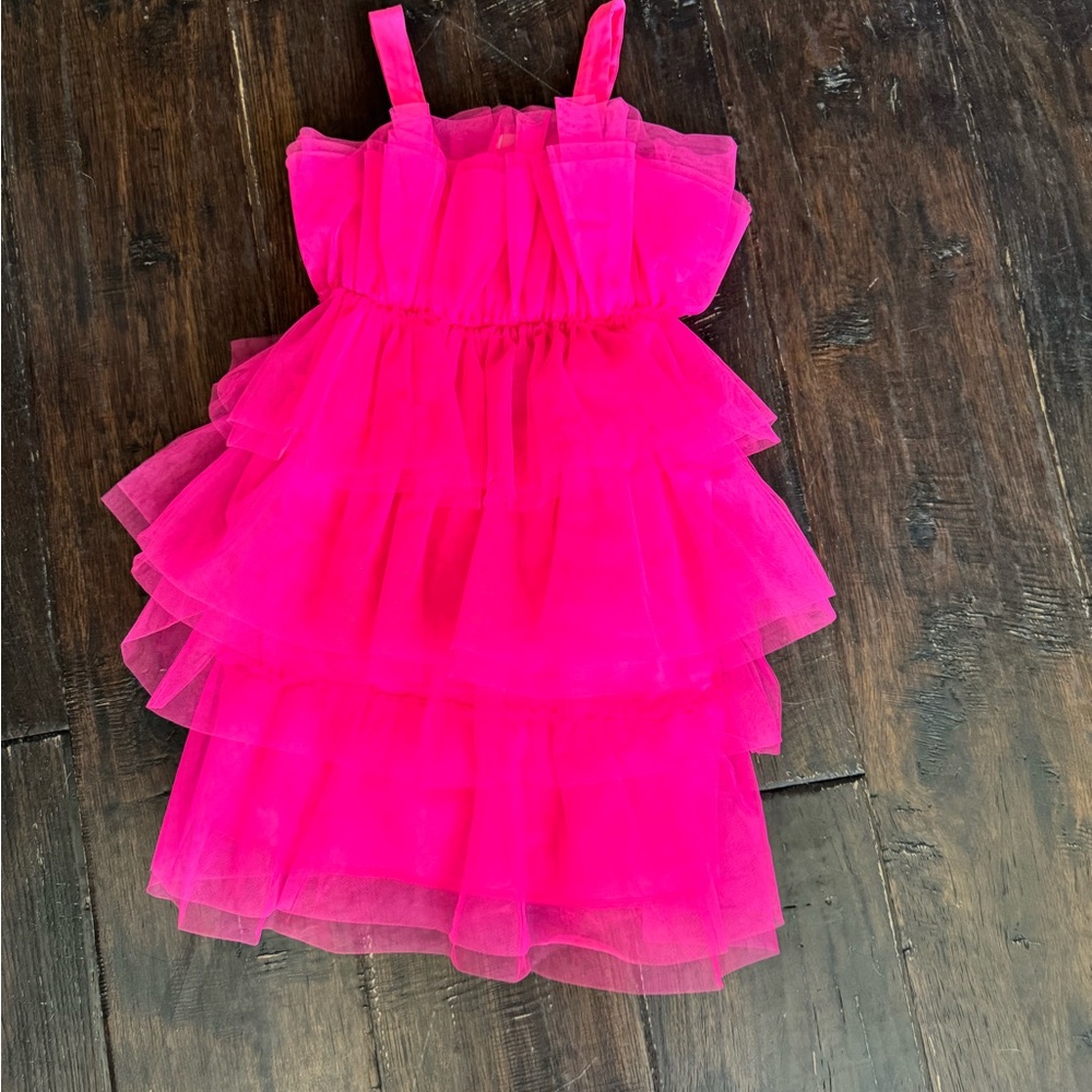 Pink Ruffled Tulle Dress